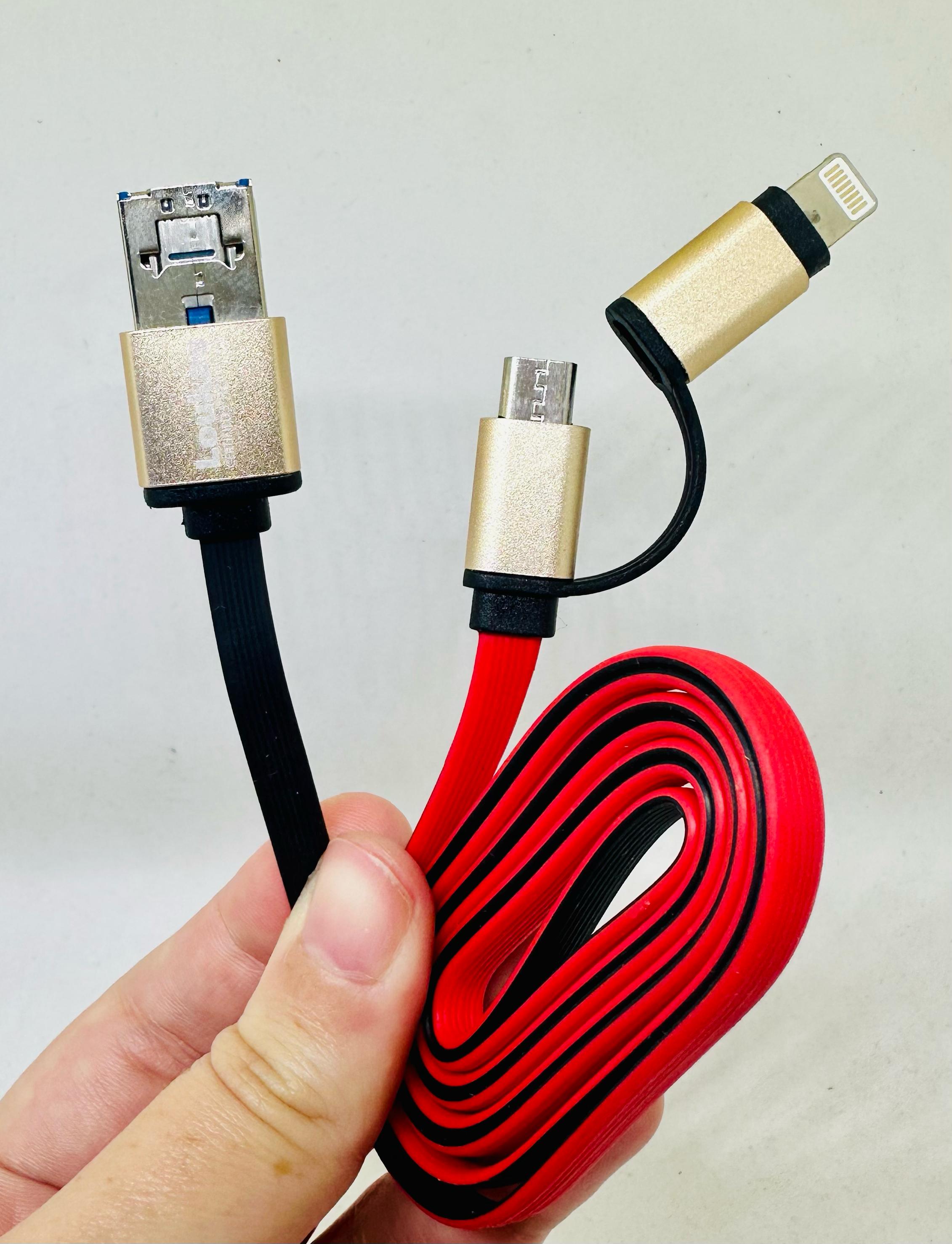 Cable USB a Micro USB + Lightning para dispositivos Apple y Android