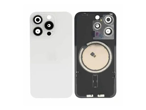 Tapa Bateria Trasera iPhone 15 Pro Blanco C/lentes de camaras