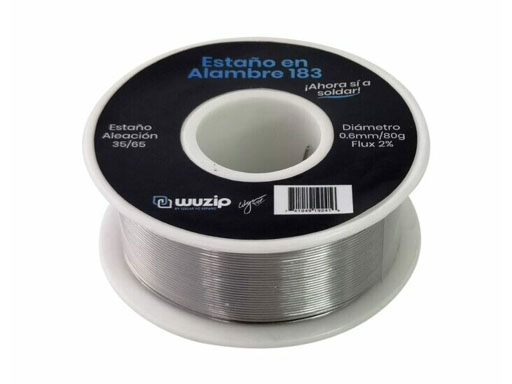 Estaño en hilo WUZIP rollo 80g 35/65 0.8MM