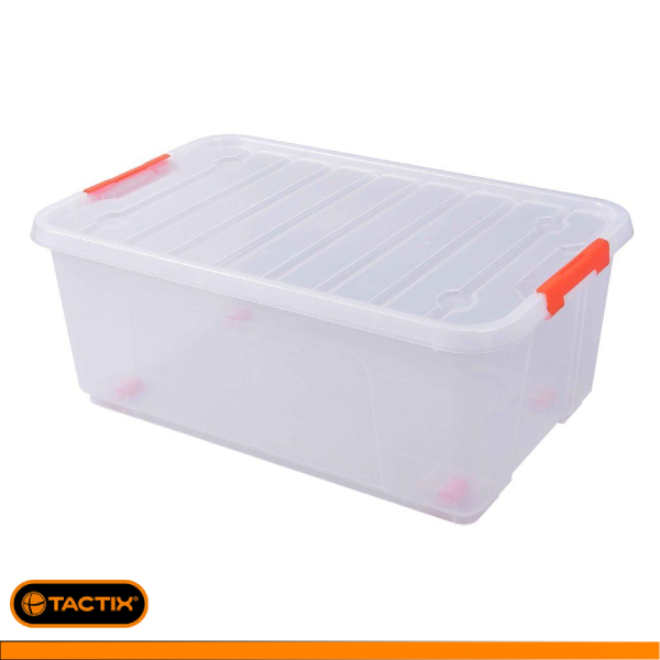 320280-Caja de Almacenamiento Multiusos Transparente de 35L