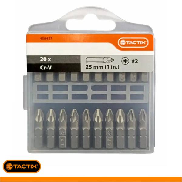 450427-Juego de Puntas de 20 Piezas CR-V (1 Pulg)  2,25 MM