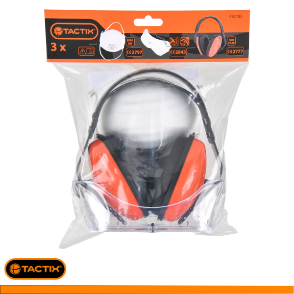 492105-Juego Seguridad de 3 Piezas (Gafas - Orejeras - Mascarilla)