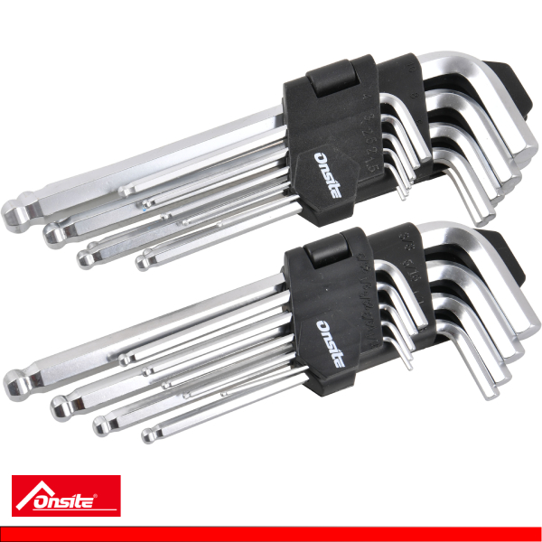 702628-Juego de 18 Llaves Hexagonales con Punta de Bola