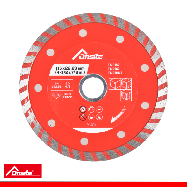745543-Cuchilla de Diamante Turbo Seco/Húmedo 115X22,23MM