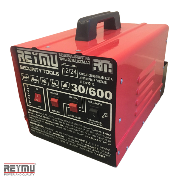R477-Cargador Arrancador de Baterías 30/600 Portátil